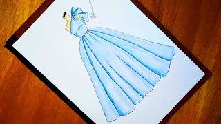 رسم فستان سهرة سهل خطوة بخطوة 2 \ Comment dessiner une robe