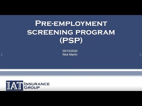 Pre Employment Screening Program
