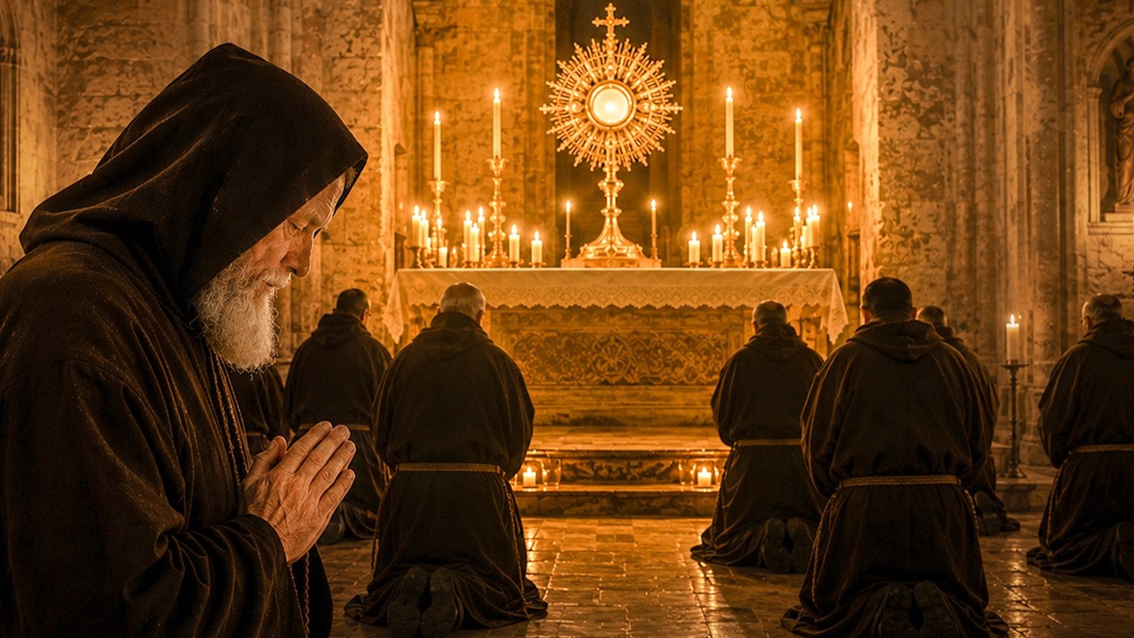 Gregorian Chants for Prayer | Eucharistic Adoration in a Medieval Monastery