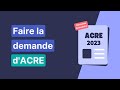 Comment faire et remplir la demande dacre en microentreprise 