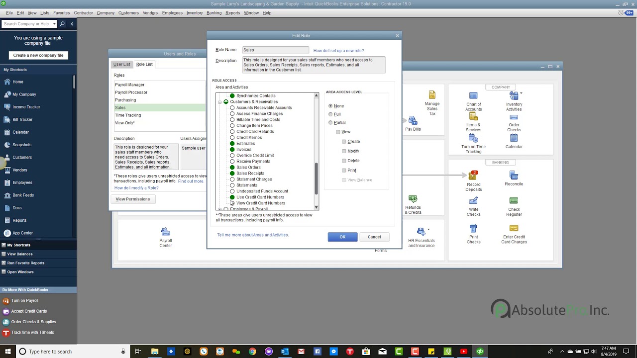 Quickbooks Roles Setting up User Roles in QuickBooks Enterprise - YouTube