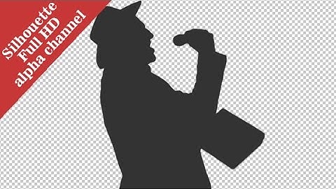 Silhouette of a Man Dancing in a Cowboy Hat (on alpha matte)