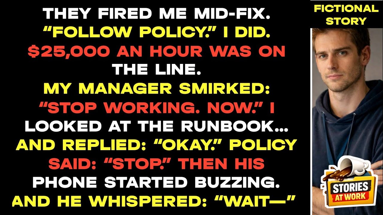 They Fired Me Mid-Fix — $25K/Hour at Risk — I Said, “Follow policy.” Policy said: “Stop.”