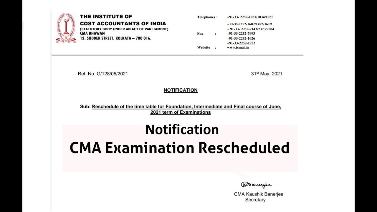 CMA June 2021 Exams Rescheduled - FinCourse