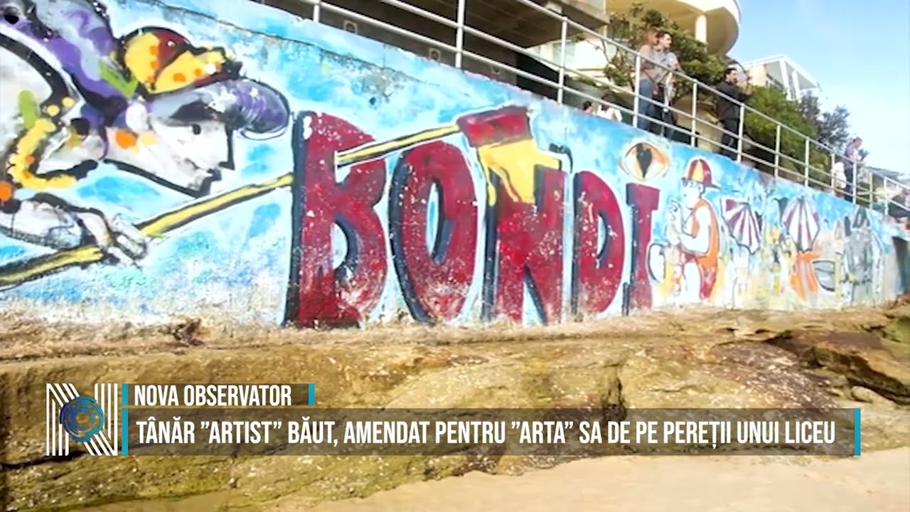 TÂNĂR ”ARTIST” BĂUT, AMENDAT PENTRU ”ARTA” SA DE PE PEREȚII UNUI LICEU