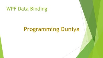 WPF DataBinding in Hindi: Data Binding in WPF C#