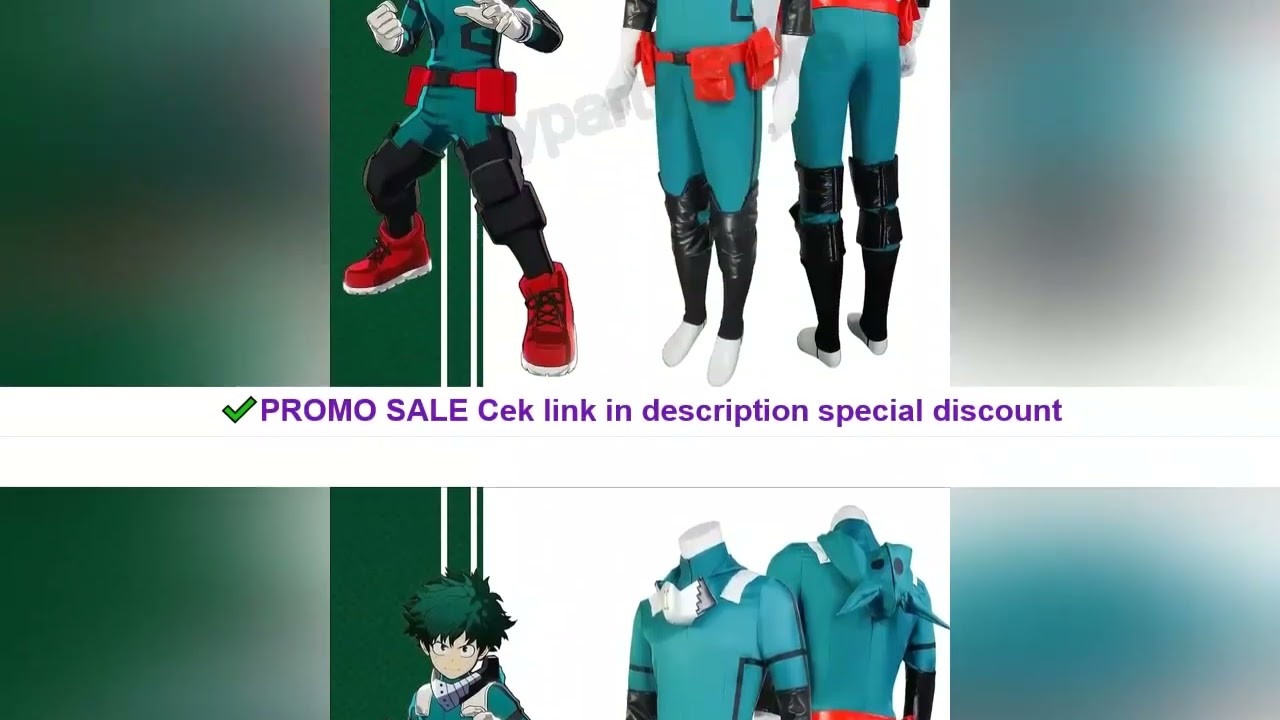 My Hero Academia Izuku Midoriya Cosplay Costume Boku No Hero Academia Deku Batting Suit Green Men's