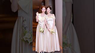 Simple Champagne Satin Bridesmaid Graduation Party Homecoming Dress