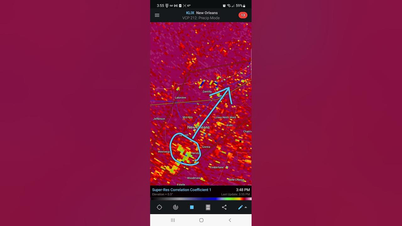 Very Strong Rotation with New Orleans Tornado Warning! YouTube