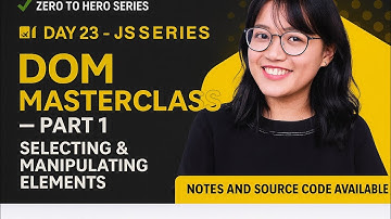 DAY 24– JavaScript DOM Tutorial (Part 1), Selecting & Manipulating Elements, querySelector, Classes