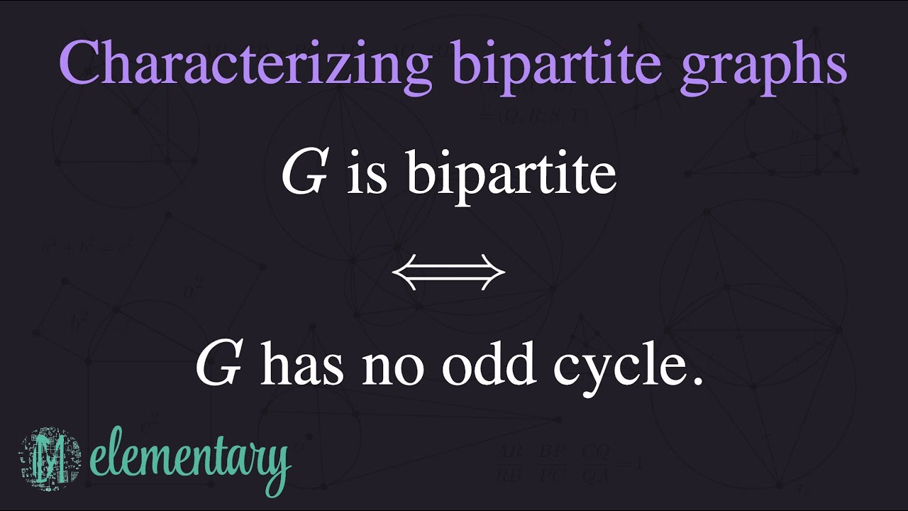 A characterization of bipartite graphs - YouTube