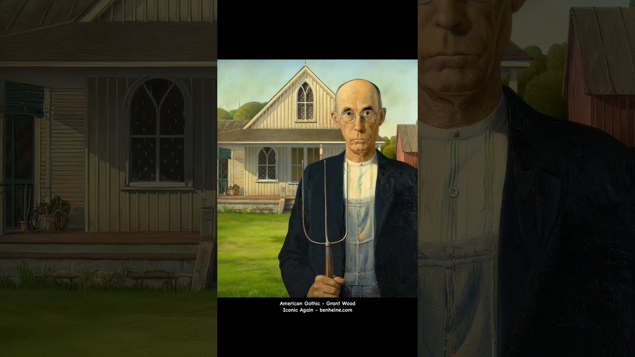 American Gothic - Grant Wood #iconicagain #popculture #painting #grantwood #benheine #parody
