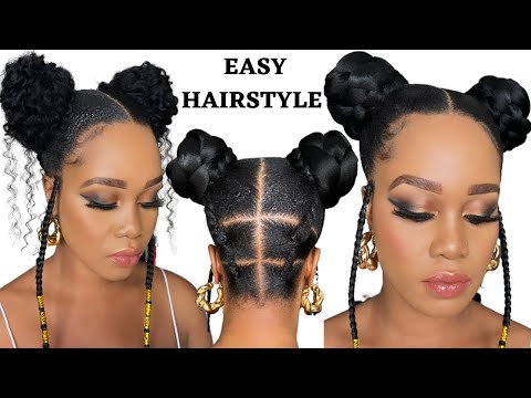 🔥QUICK & EASY RUBBER BAND HAIRSTYLE ON NATURAL HAIR / TUTORIALS /  Protective Style / Tupo1 