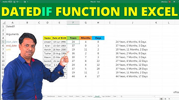 DATEDIF Formula in Excel in Hindi - Use DATEDIF Function in Excel - Live Example - हिंदी