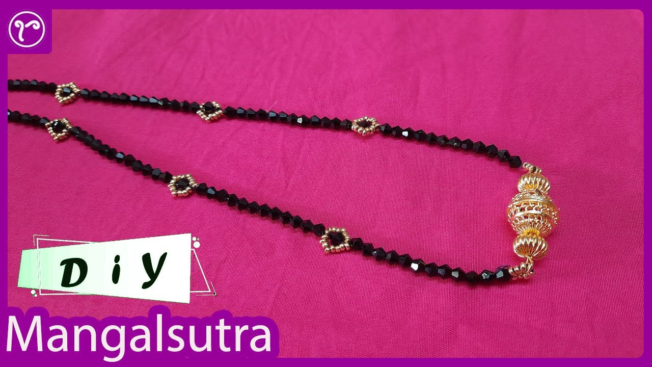 Black Crystal Beads Chain Making 