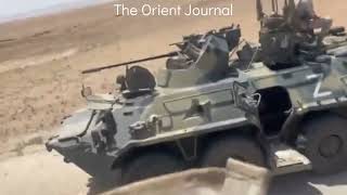 American and Russian forces meet in Syria. Russians wave hello(US have mraps Ru have pantsir,etc)