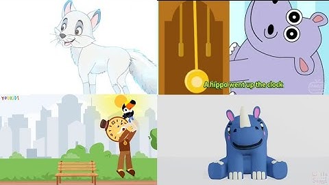 HICKORY DICKORY DOCK ||Rhino, bird, hippo and cat || effects:color inversion and thermal cam