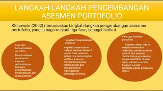 Asesmen Portofolio : Evaluasi Pembelajaran