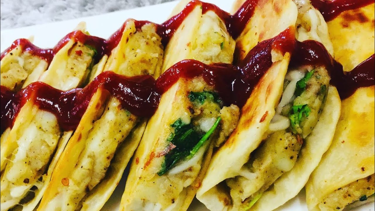 Crispy Potato Tacos/ Taco Mexicana Homemade In Tawa / Snacks Recipe