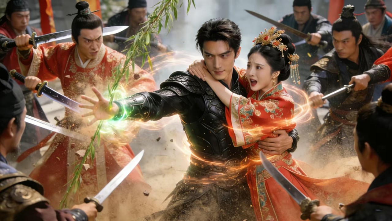 众人以为抢亲穷小伙是个废柴，谁知他竟是武林至尊，一根柳条砍翻百万大军！