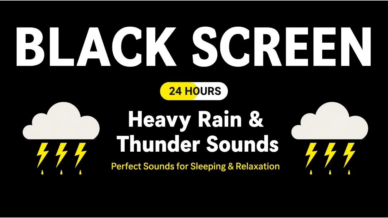 🔴 Heavy Rain and Thunder Sounds for Sleeping - Black Screen | Rainstorm Soundscape for Deep Slumber