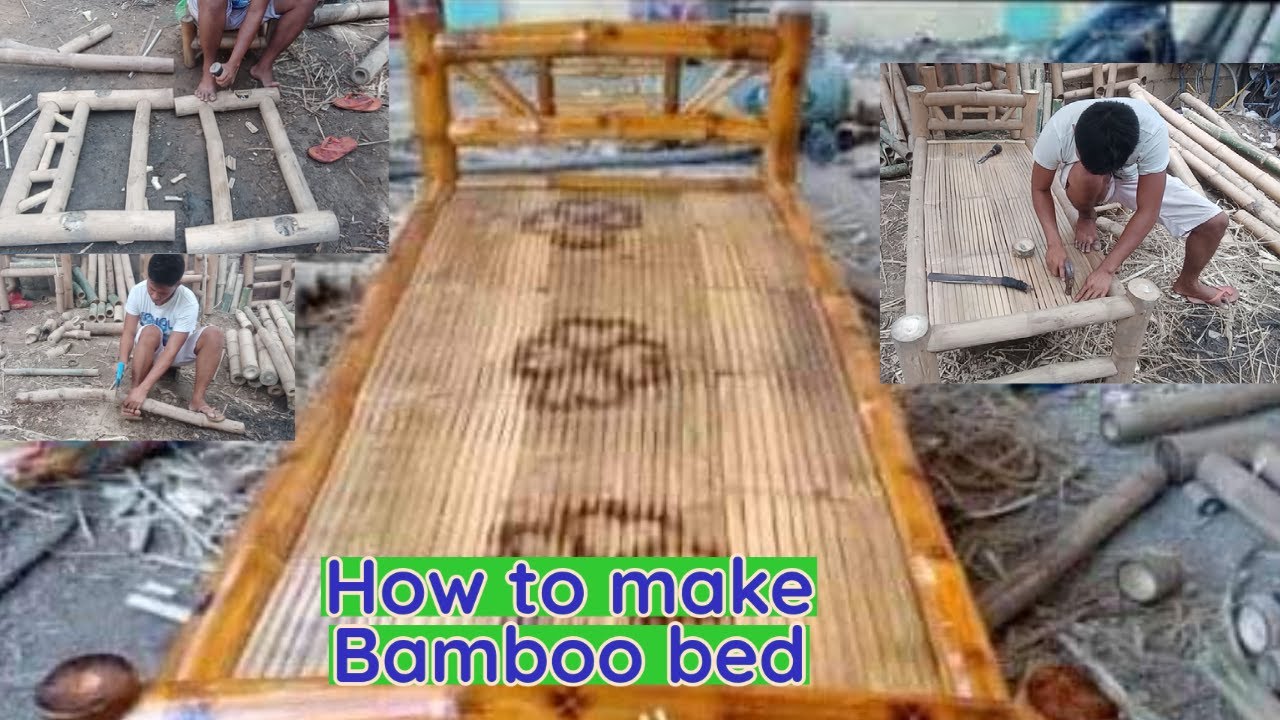 Diy bamboo bed, how to make bamboo bed YouTube