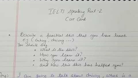Describe a practical skill that you have learnt.|IELTS speaking part-2 |IDP&BC|