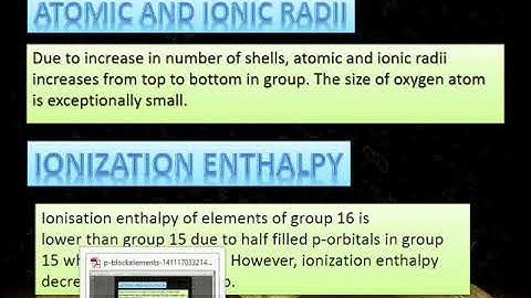 P block element group 16 Lecture 1