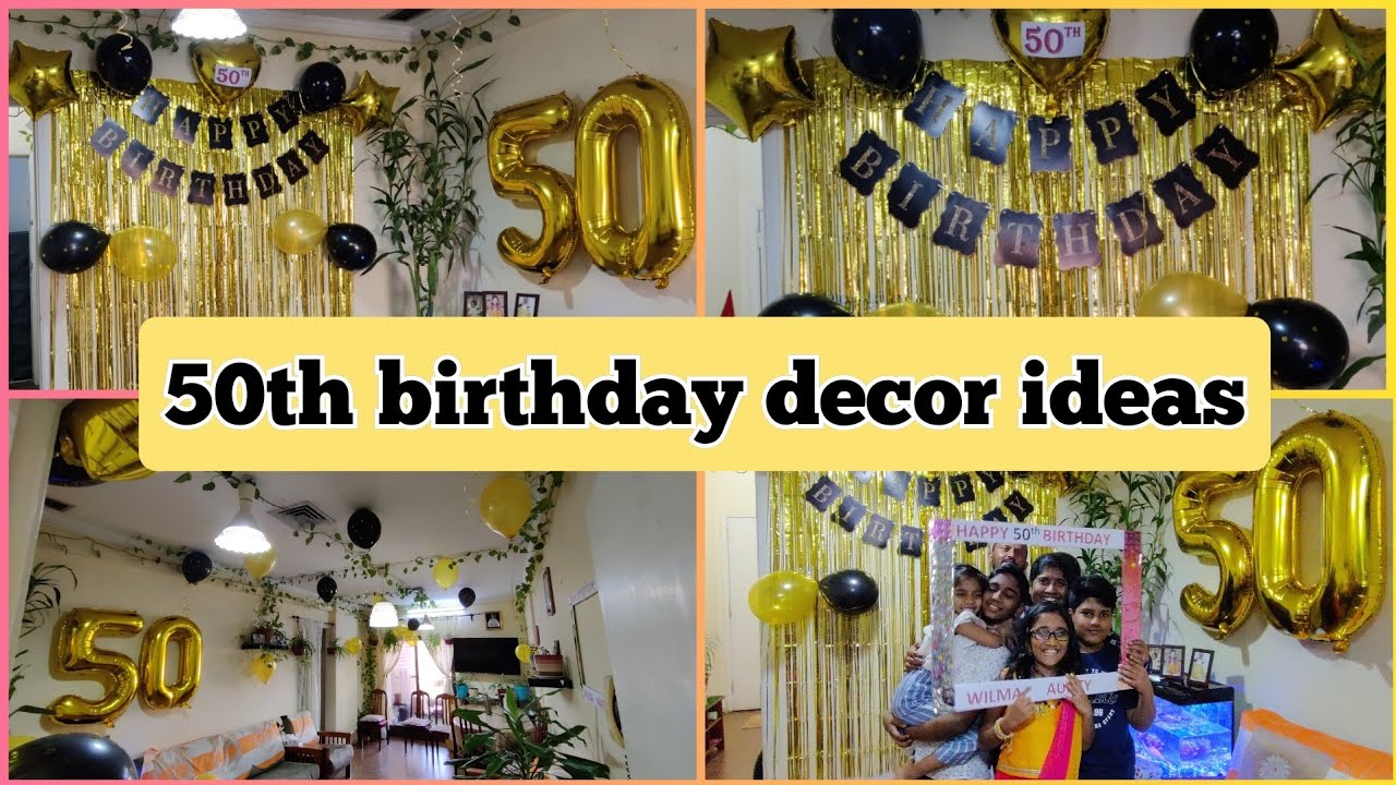 Surprise 50th birthday decor ideas|Gold & Black Theme for 50th ...