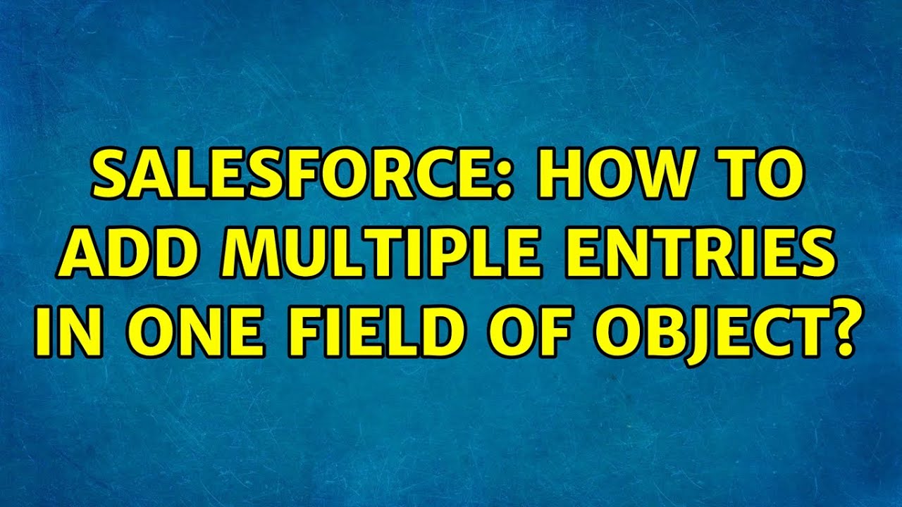 Salesforce: How to add multiple entries in one field of Object?