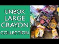 Large crayola collection unboxing rare crayons