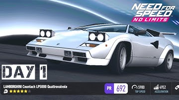 Day 1 Lamborghini Countach LP5000 Quattrovalvole Event | NFS No Limits