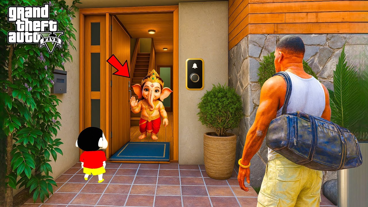 Franklin & Shinchan Found LORD GANESHA’s Secret Tunnel in GTA 5 🔥😱 | Hidden Garage Mystery