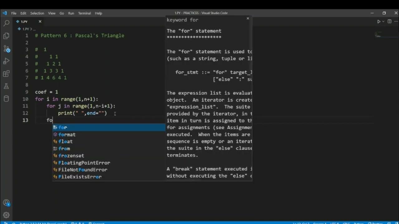 Python number pattern 6 - YouTube