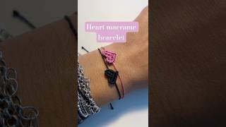 Heart macrame bracelet 🩷 #shorts #diy #macrameheart #bracelet #macramebracelets #handmade #heart