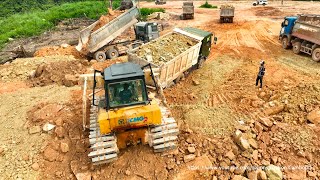 Heavy Dump Truck Gone Wrong Extremely Operation Help Bulldozer & Working On Mountains #Ep2