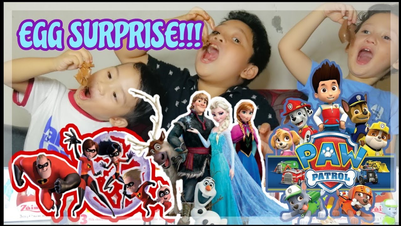 Opening Zaini Disney Paw Patrol Incredibles 2 & Frozen Egg Surprise| MummaDunna And Kids