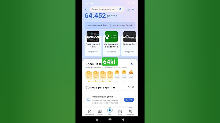 +192 pontos hoje faça pesquisas no bing app e navegador e ganhe pontos troque por #robux ou dinheiro