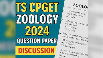 Zoology TS CPGET 2024 question paper discussion #zoology #tscpget #msczoology #entranceexam
