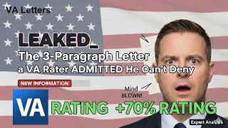 LEAKED  The 3 Paragraph Letter a VA Rater ADMITTED He Can't Deny