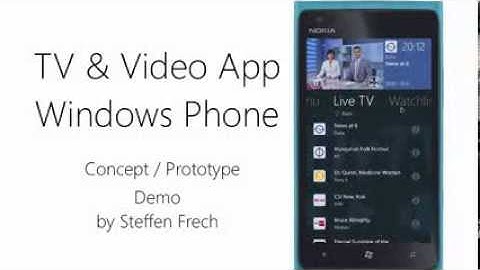 Windows Phone Concept & Prototype of TV app