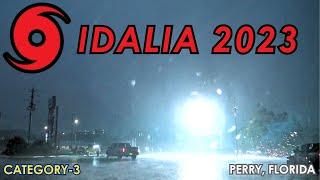 Chasing Hurricane IDALIA 2023 • Cat3 Winds Tear Through Perry, FL {TS/A}