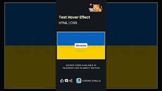 India Ukraine Russia Flag 🤠 Text Hover Effect #html #css #shorts