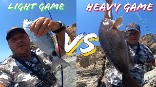Light VS Heavy #2: Do fish prefer specific lure colors? On a cape with a Light and Medium Heavy set!