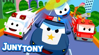 Vehicle Rescue Team | Vehicle Songs for Kids | Preschool Songs | JunyTony