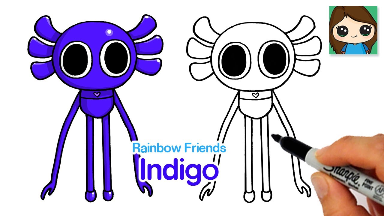 How to Draw Blue Easy 🌈 Roblox Rainbow Friends 