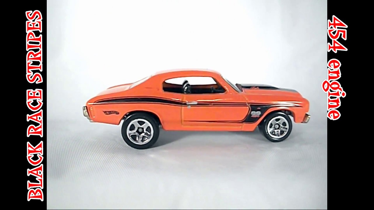 2013 hot wheels 1970 chevrolet chevelle ss (bright orange with black race s...