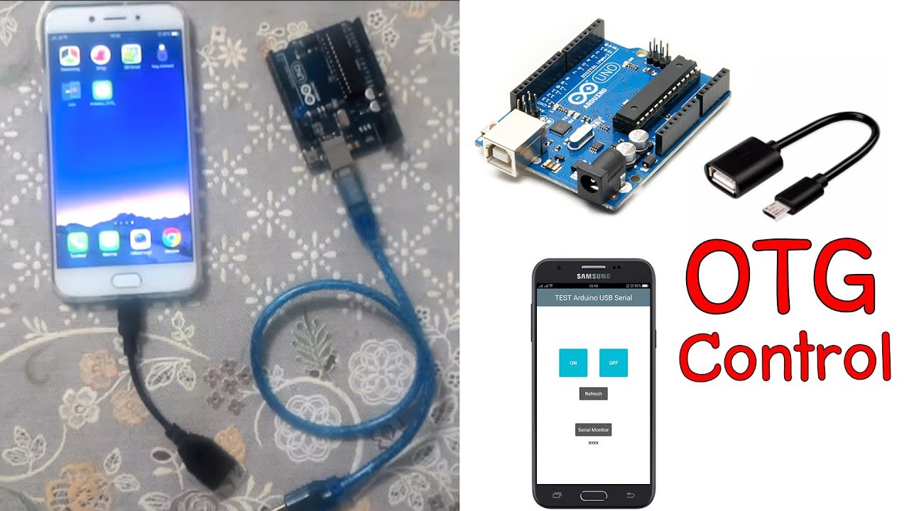 Arduino USB Serial with OTG cable on Android for app inventor - YouTube