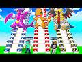 Pixelmon lucky block staircase race in minecraft