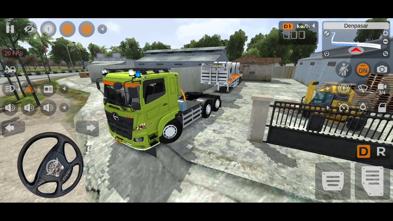 MANTUL PERMAINAN TRUK TRAILER HINO MENGIRIM GULUNGAN COIL KE LUAR KOTA -GAME BUS SIMULATOR INDONESIA